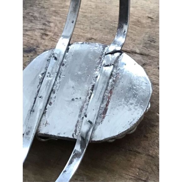 Bracelet, Jade and Sterling Silver Cuff Bracelet, NEW, Handmade, Butterfly, Arti - Picture 7 of 7